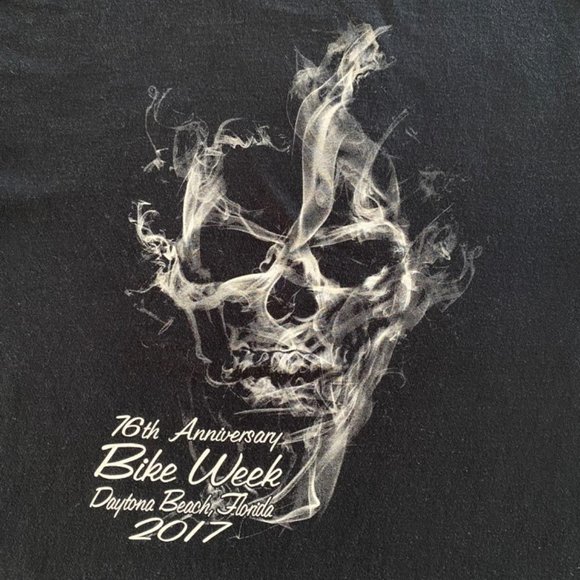 2017 DAYTONA BEACH FLORIDA BIKE WEEK SKULL TEE - Picture 6 of 8